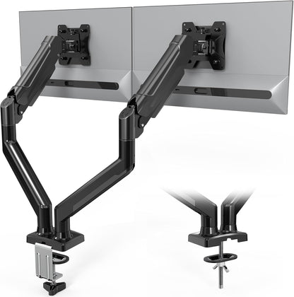 Dual Monitor Arm, Gas Spring, Black