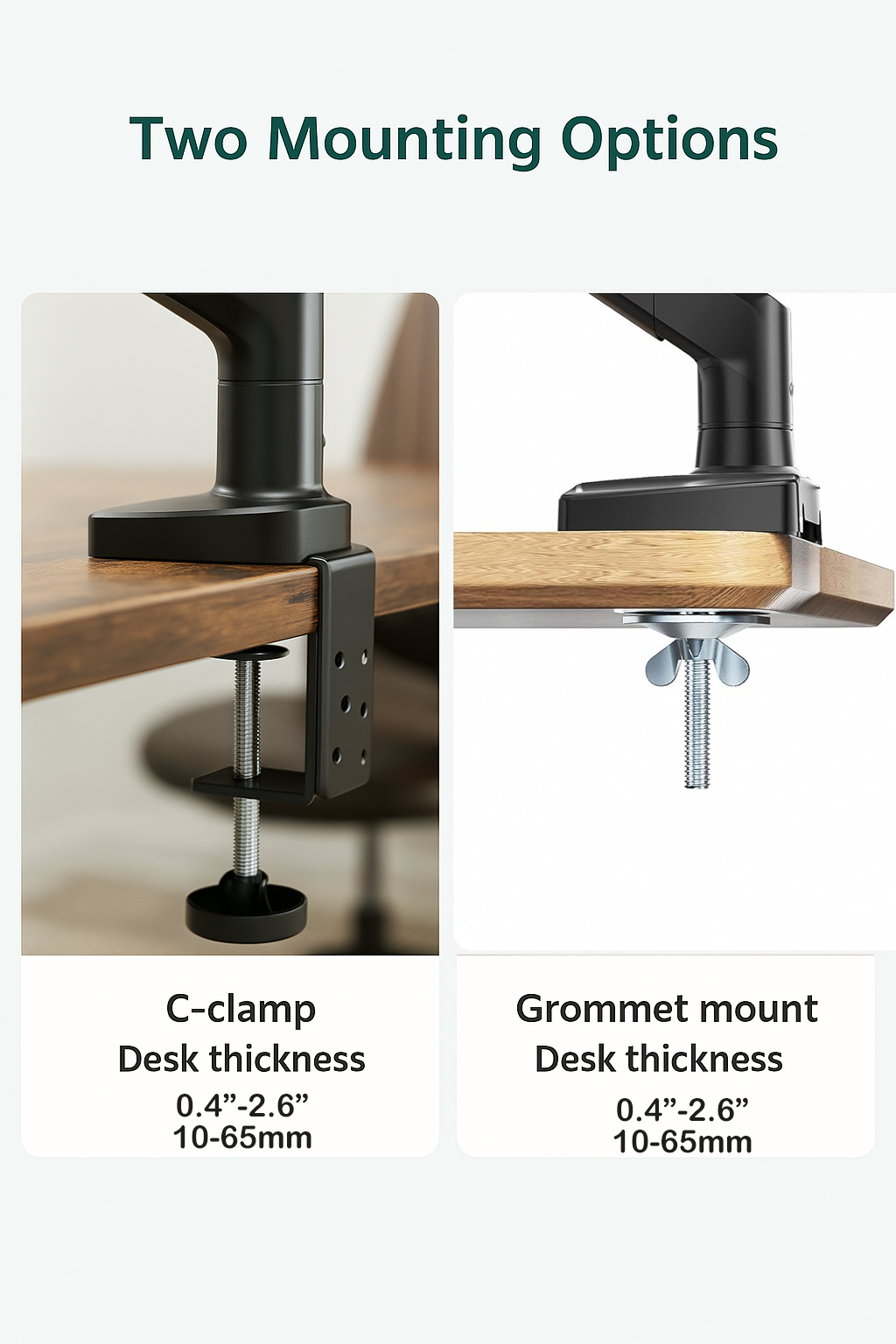 ArcadeX Single Monitor Mount, 13 to 32 Inch Gas Monitor Arm, Adjustable Stand, Vesa Mount with Clamp and Grommet Base - Fits 4.4 to 22lbs LED Computer Monitors