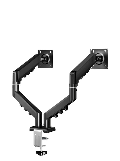 Dual Monitor Arm, Gas Spring, Black