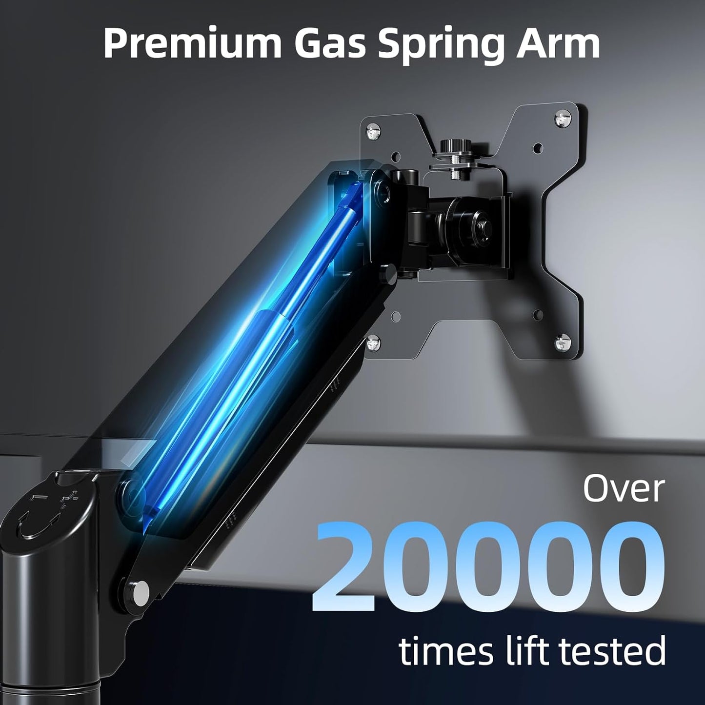 Dual Monitor Arm, Gas Spring, Black