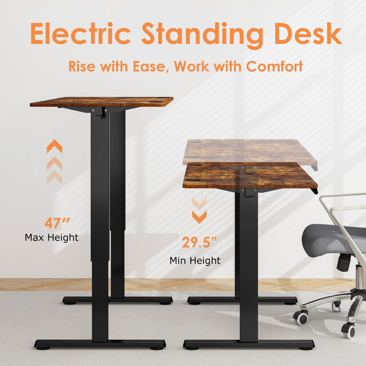 Electric Standing Desk – Rustic Brown