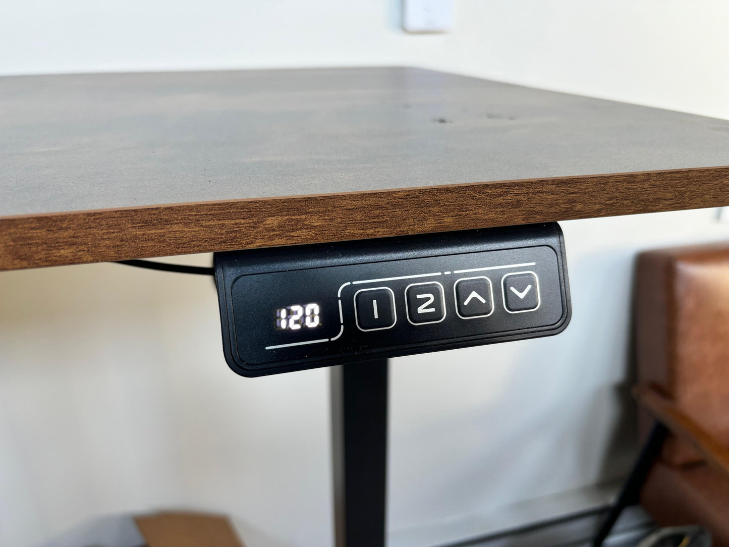 Electric Standing Desk – Rustic Brown