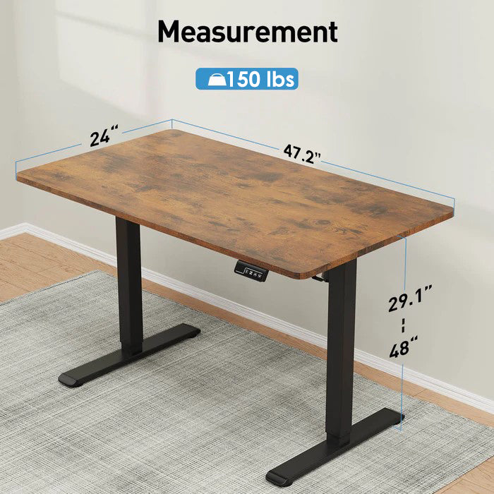 Electric Standing Desk – Rustic Brown